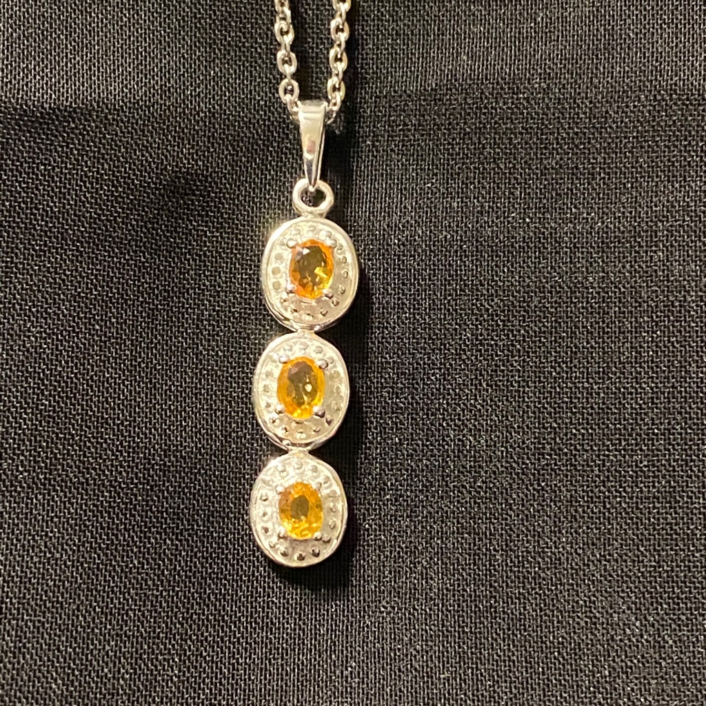 Orange Sapphire Necklace 40$
